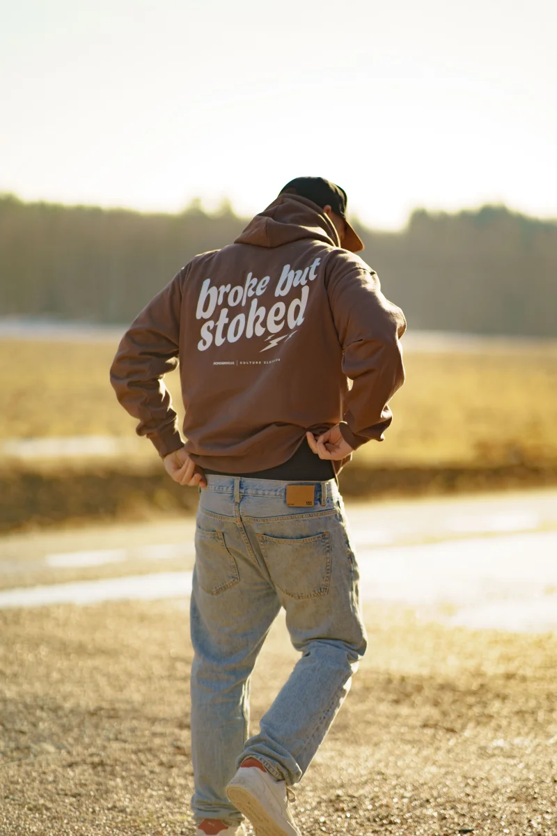 “Shitbox” Hoodie – Mocha / Vit - Bild 3